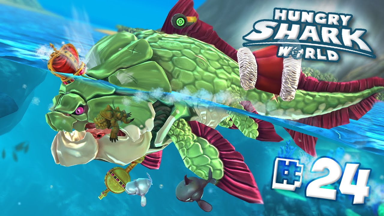 STRONGEST DUNKLEOSTEUS MAXED!! | BREAKS HIGH SCORE!! - Hungry Shark World | Ep 24 HD