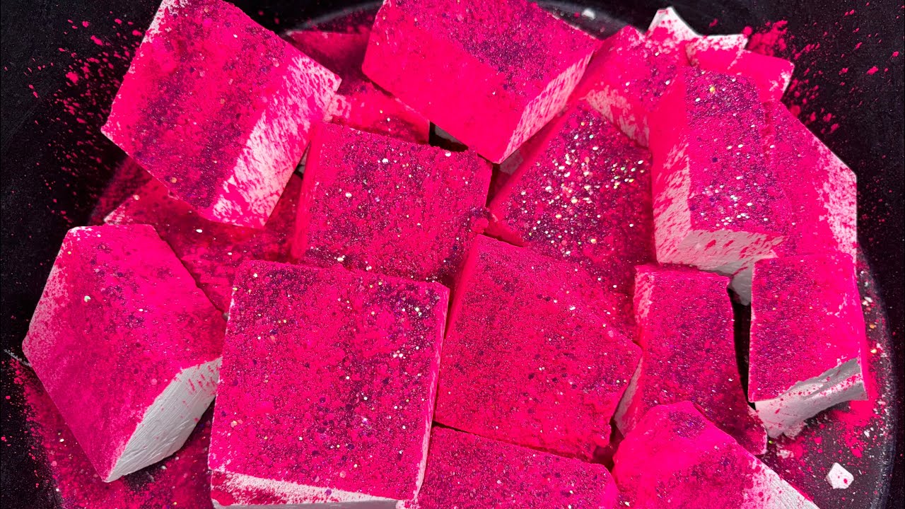 Buttery Fresh White Chalk + Neon Pink Mica and Glitter