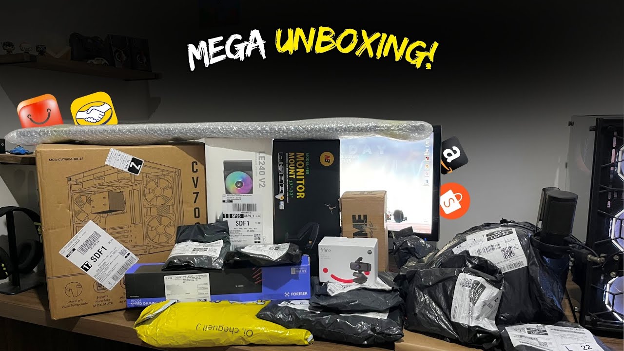 MEGA UNBOXING INSANO: tudo novo pro meu QUARTO GAMER! 🔥