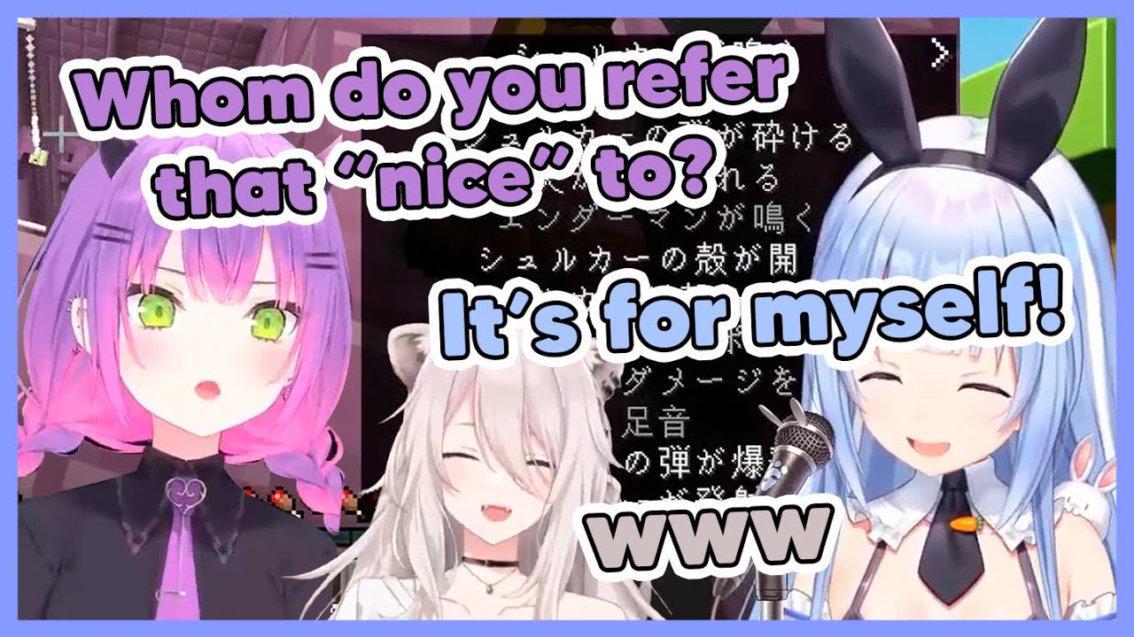Towa making fun of Pekora when she saying 