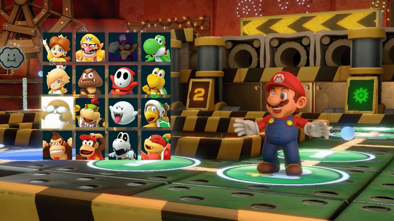 Super Mario Party - Mario vs Luigi vs Peach vs Bowser - King Bob-omb's Powderkeg Mine