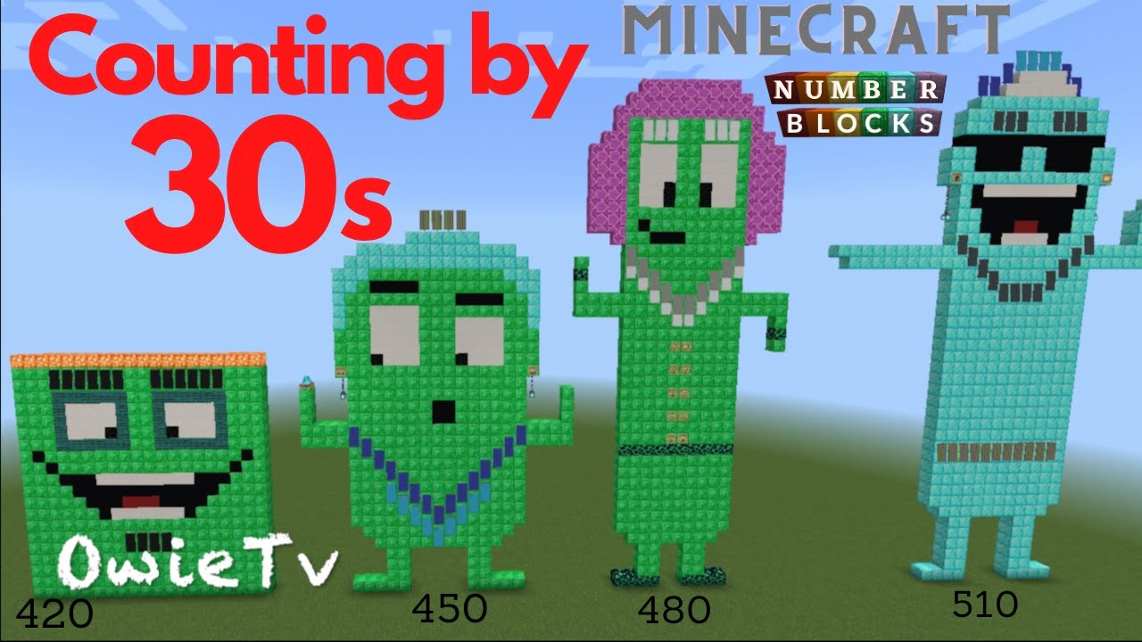 Numberblocks Minecraft COUNTING BY 30s| Learn to Count |SKIP COUNTING by 30 | Math and Counting Song