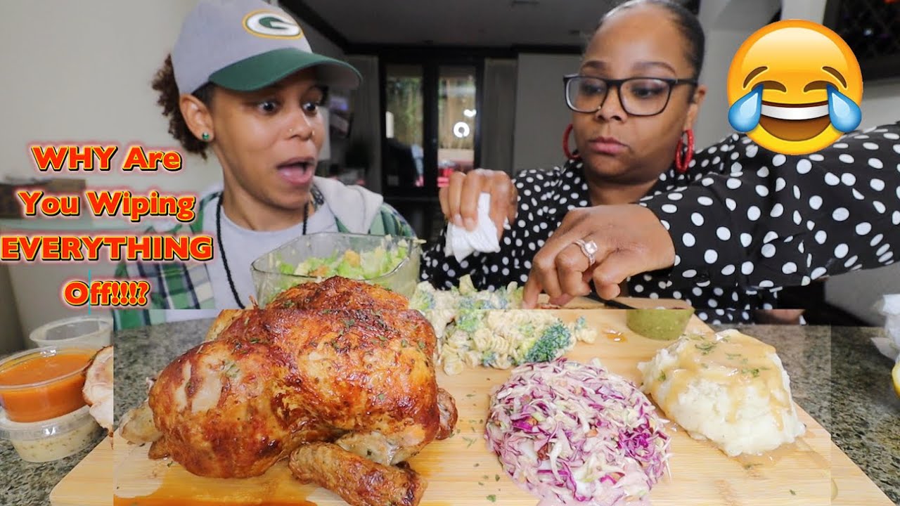 WIPING OFF EVERYTHING MY WIFE TOUCHES TO SEE HOW SHE REACTS. ROTISSERIE CHICKEN MUKBANG PRANK