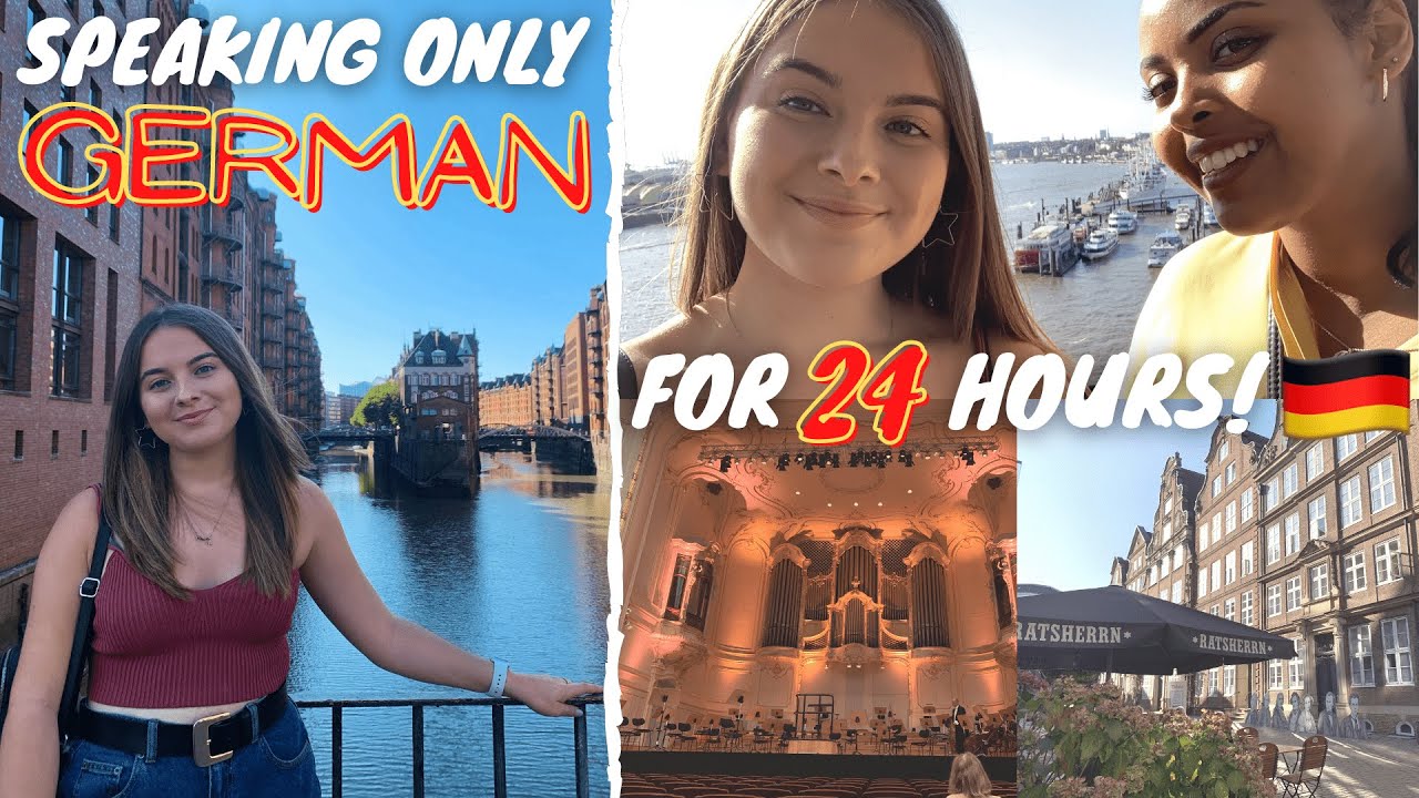 TRAVEL VLOG IN GERMAN (w/ english subs) 🇩🇪 24 HOURS IN HAMBURG *this was harder than expected lol*
