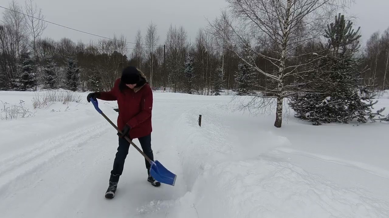 ASMR Clearing Snow in Silence | Winter in Latvia