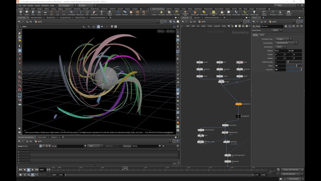 Houdini suction geometry deforming