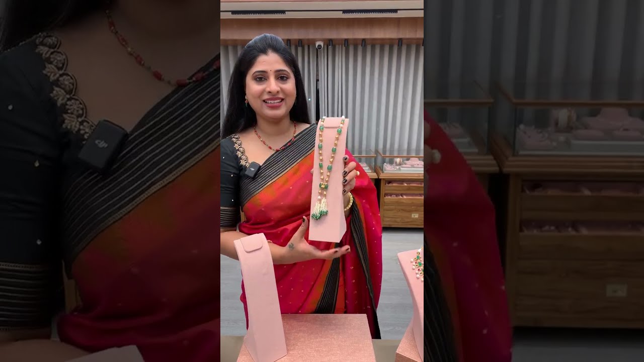 Stunning Gold Pearl, Emerald & Ruby Beads Necklace and Earrings Set | Timeless Bridal Jewelry