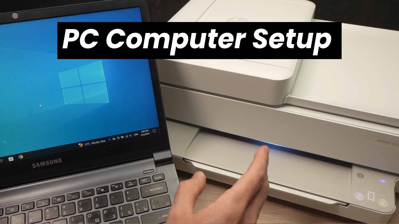 How to Setup PC Computer With HP Envy 6400 Series Printer (6452e , 6455e, 6400e.. ) Over Wi-Fi