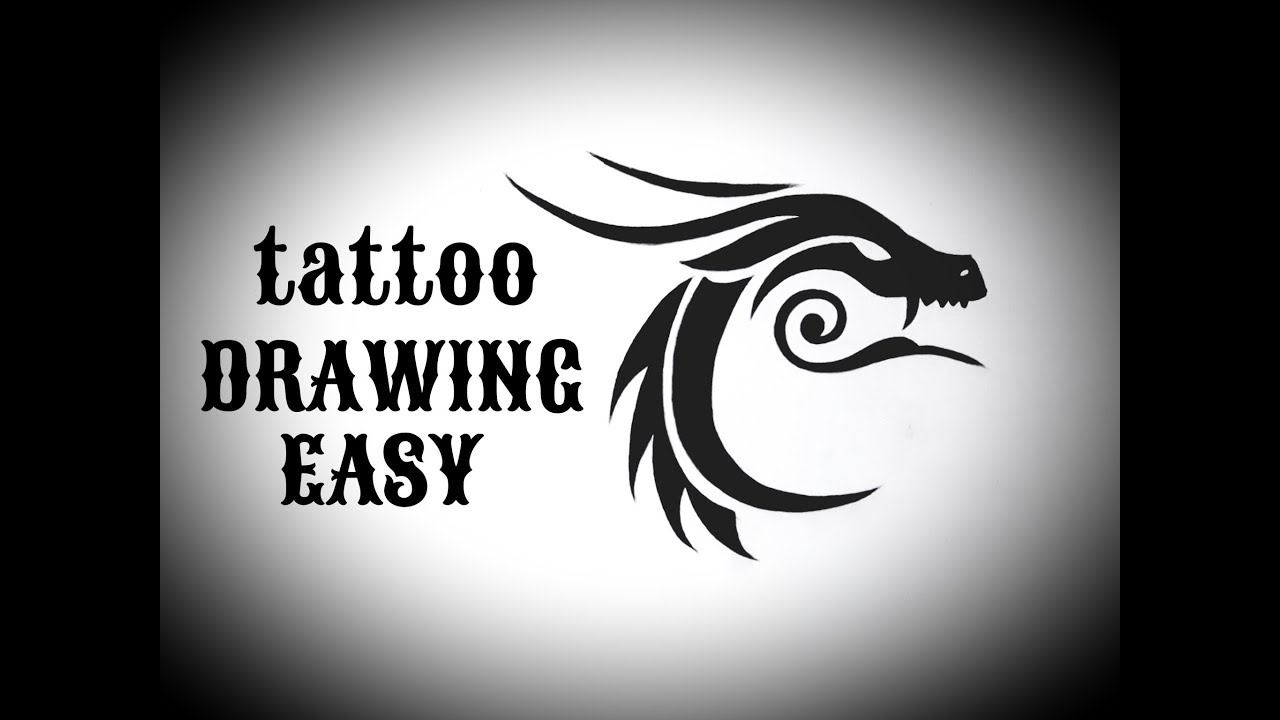 How to draw a tribal dragon tattoo easy Drawing tribal tattoos designs simple easy for beginners