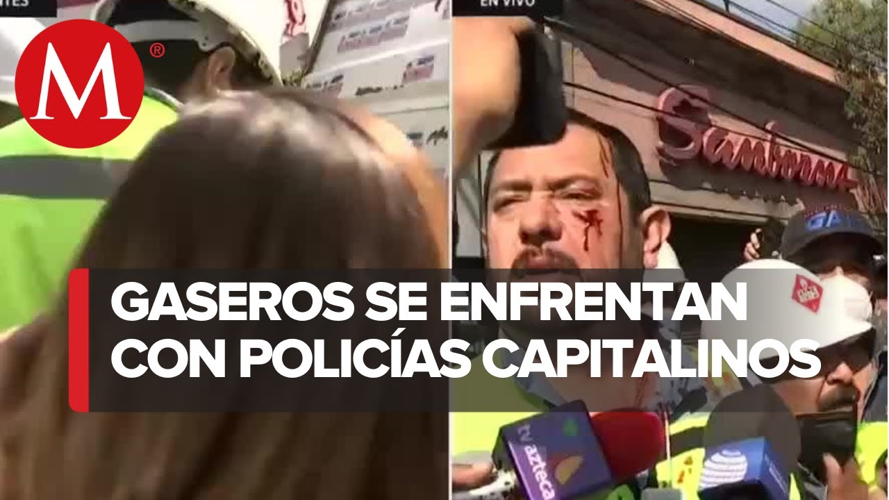 Golpes en protesta de gaseros; as&iacute; fue el encuentro de trabajadores con polic&iacute;as de CdMx