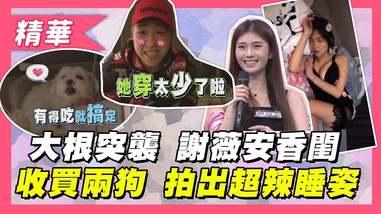 【大根突襲 謝薇安香閨拍睡姿！收買兩隻小狗～成功拍得超辣照！！】綜藝大熱門 精華