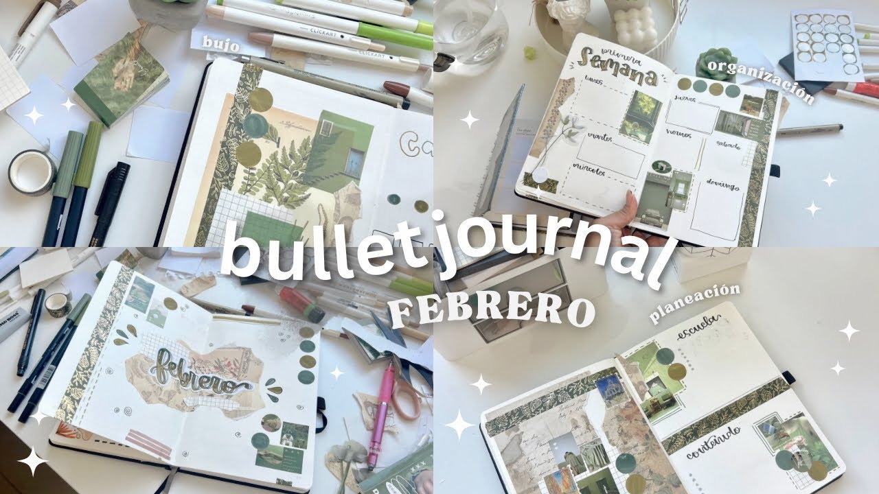Planeación Bullet Journal FEBRERO 🪴📝✨🤍//organización, bujo, agenda