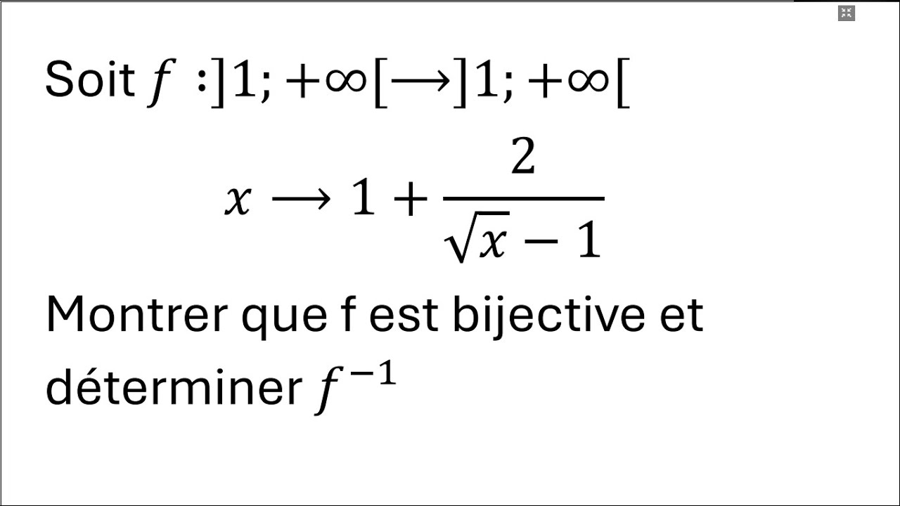 Les applications - bijective - contrôle surveillé - 1Bac SM