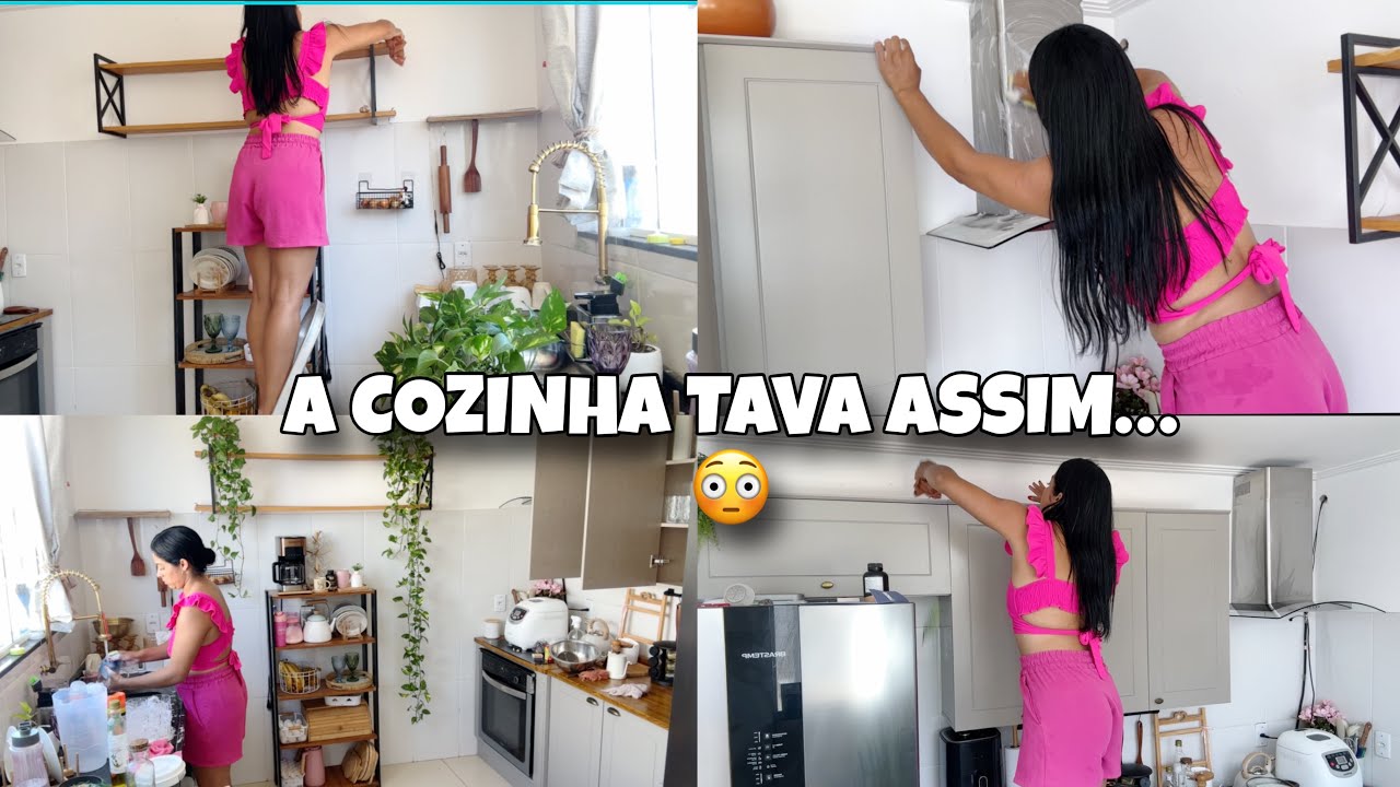  A cozinha estava assim… 😳 | Rotina REAL de dona de casa + organização dos armários (motivação)