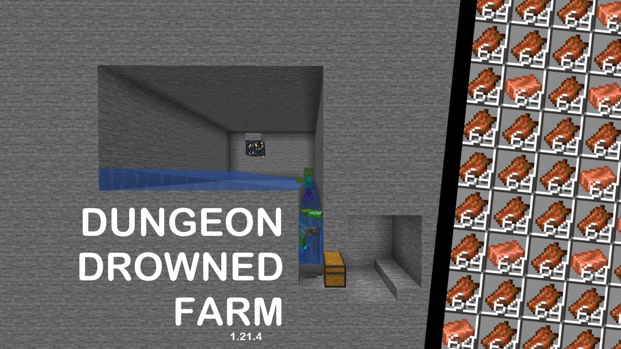 (1.21.4) Minecraft Dungeon based Drowned Farm in under 3 minutes!