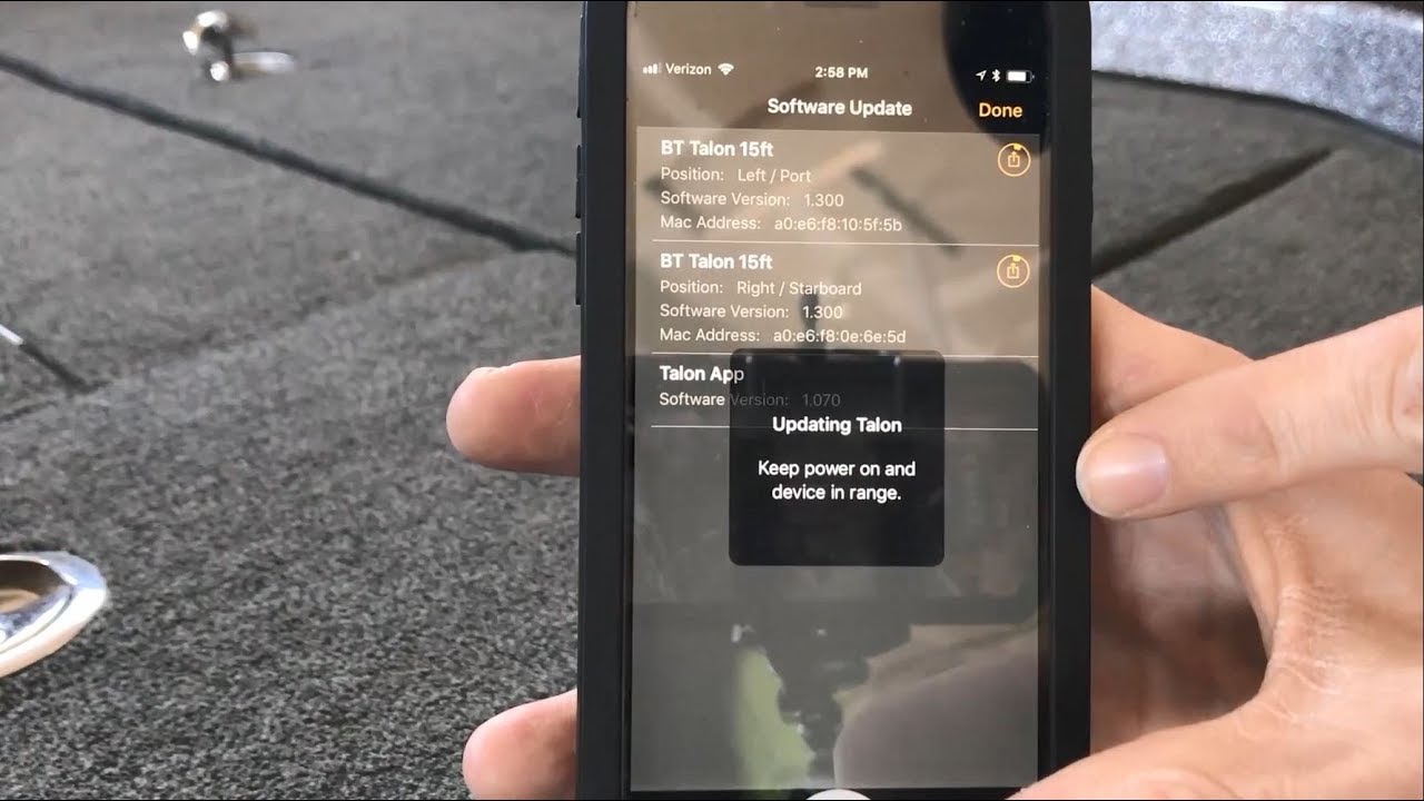 How to update Talon Software via Talon App (iOS)