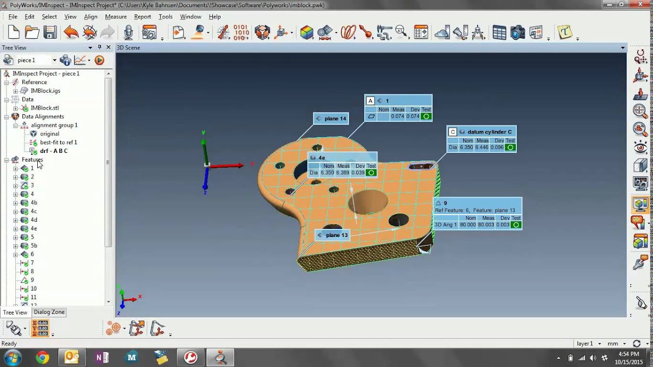 PolyWorks MultiPart Inspection and Exporting Measured data to a Custom Excel Template