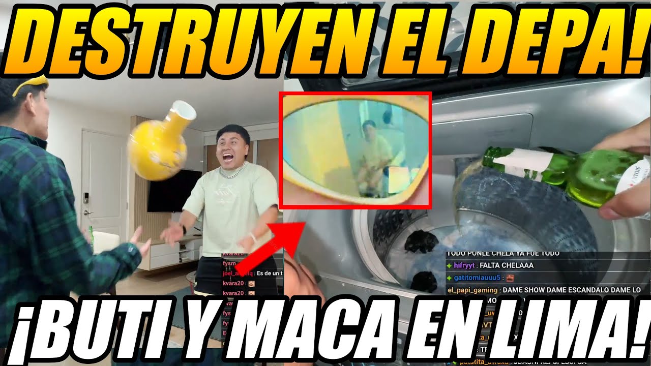 DETRUYEN EL DEPA! BUTI Y MACARIUS LLEGAN A LIMA!😱 LE METEN CERVEZA A LA LAVADORA!🤣