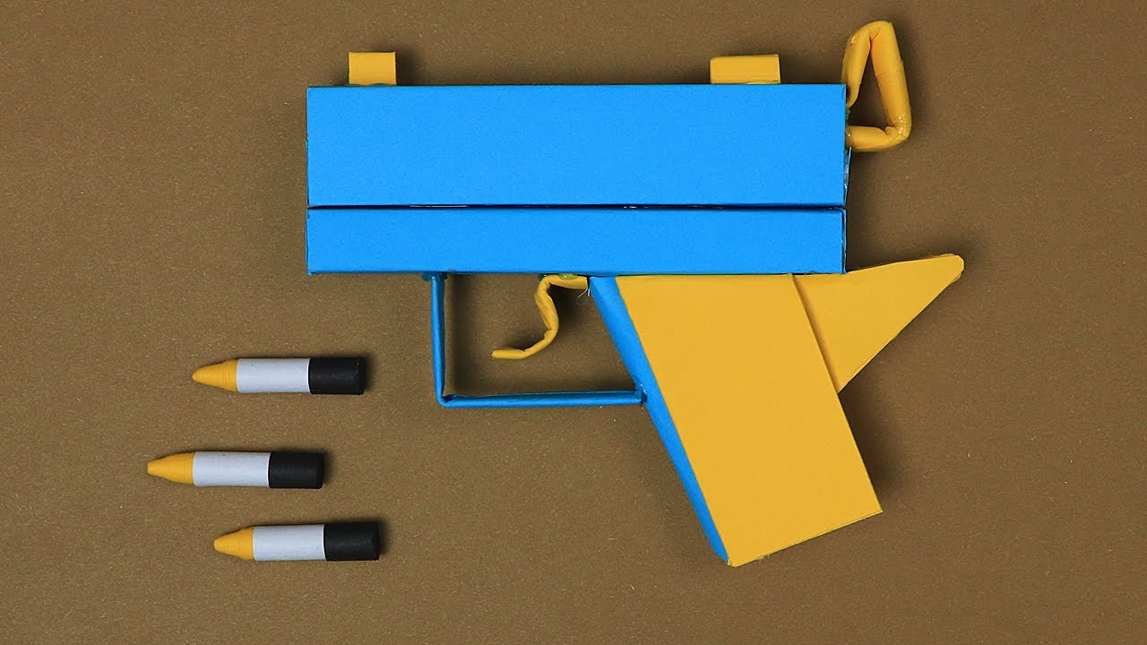 |DIY| How To Make Paper Bullfrog Pistol That Shoot Paper Bullet- By Dr. Origami