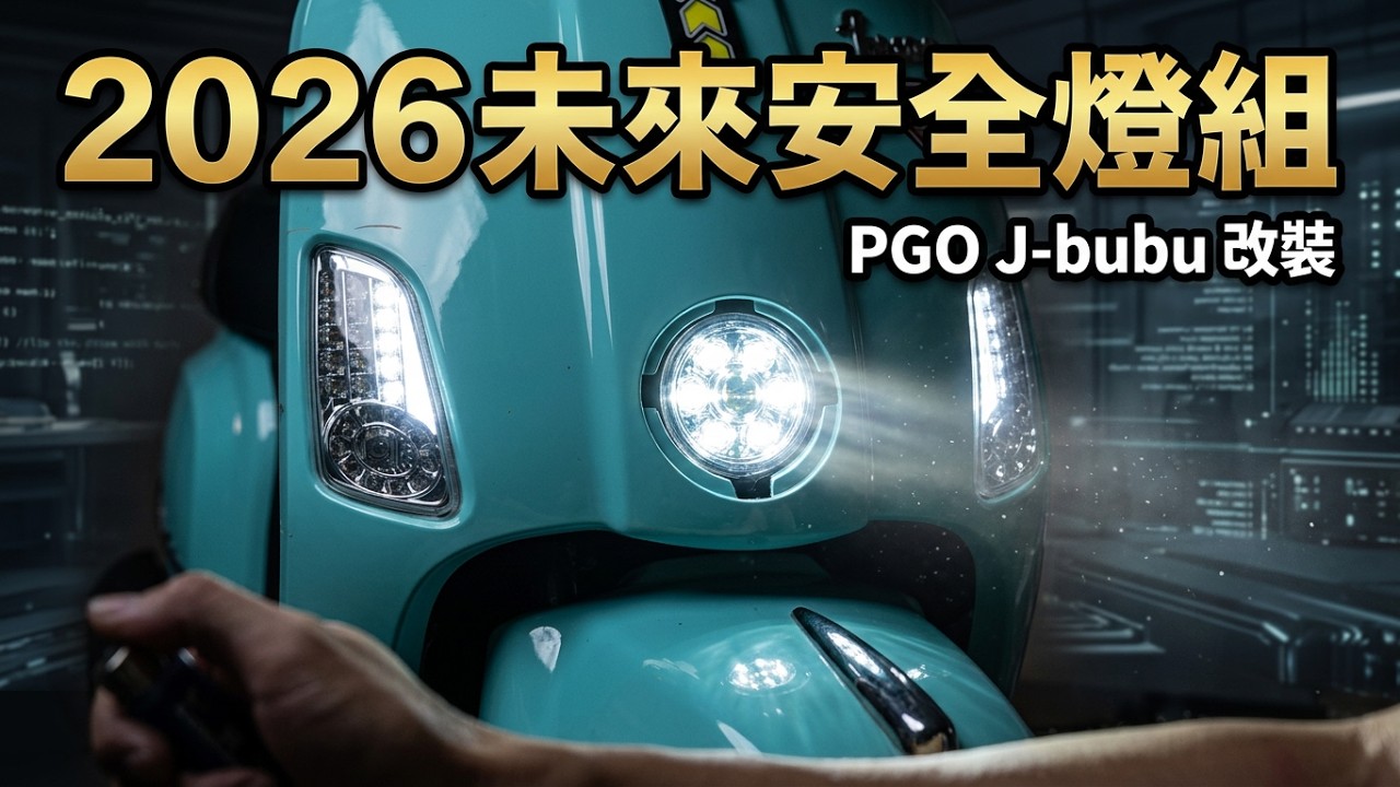 20251207- PGO jbubu 安裝 COB 定位燈　＋　豬鼻子　LED 模塊，比照2026年未來安全預防機車，（原＋長）
