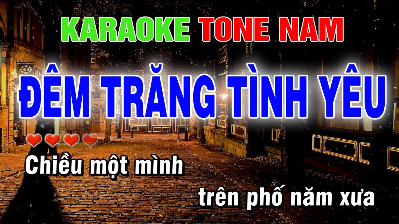 Đêm Trăng Tình Yêu Karaoke Tone Nam Beat Hay | Karaoke Chill
