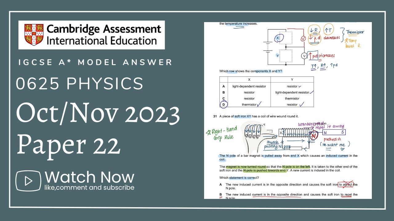 IGCSE Physics Paper 22 - Oct/Nov 2023 - 0625/22/O/N/23 (Q17-40) SOLVED