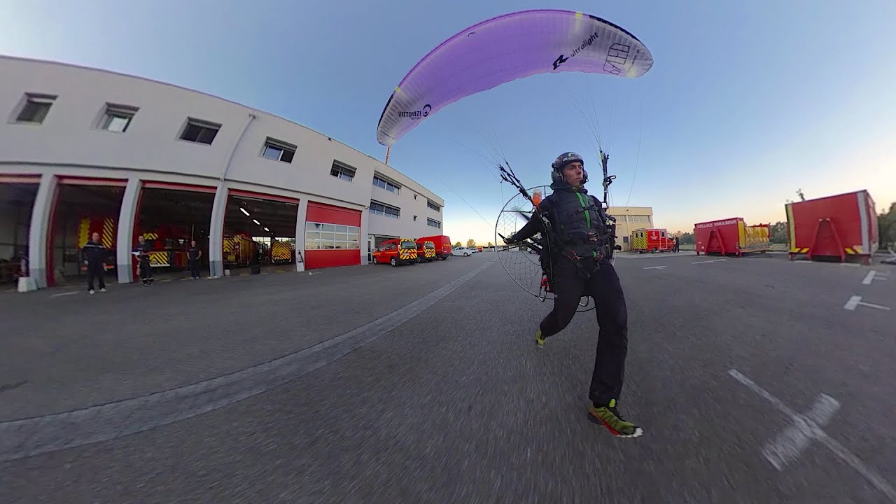 Aller au travail en volant; Epfig - Strasbourg en ULM paramoteur