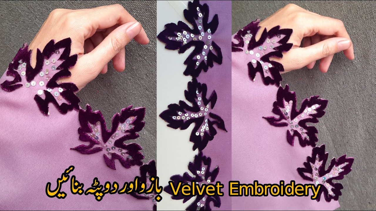 Eid special Velvet embroidery design _ New & Unique sleeves design _ trendy velvet dress design