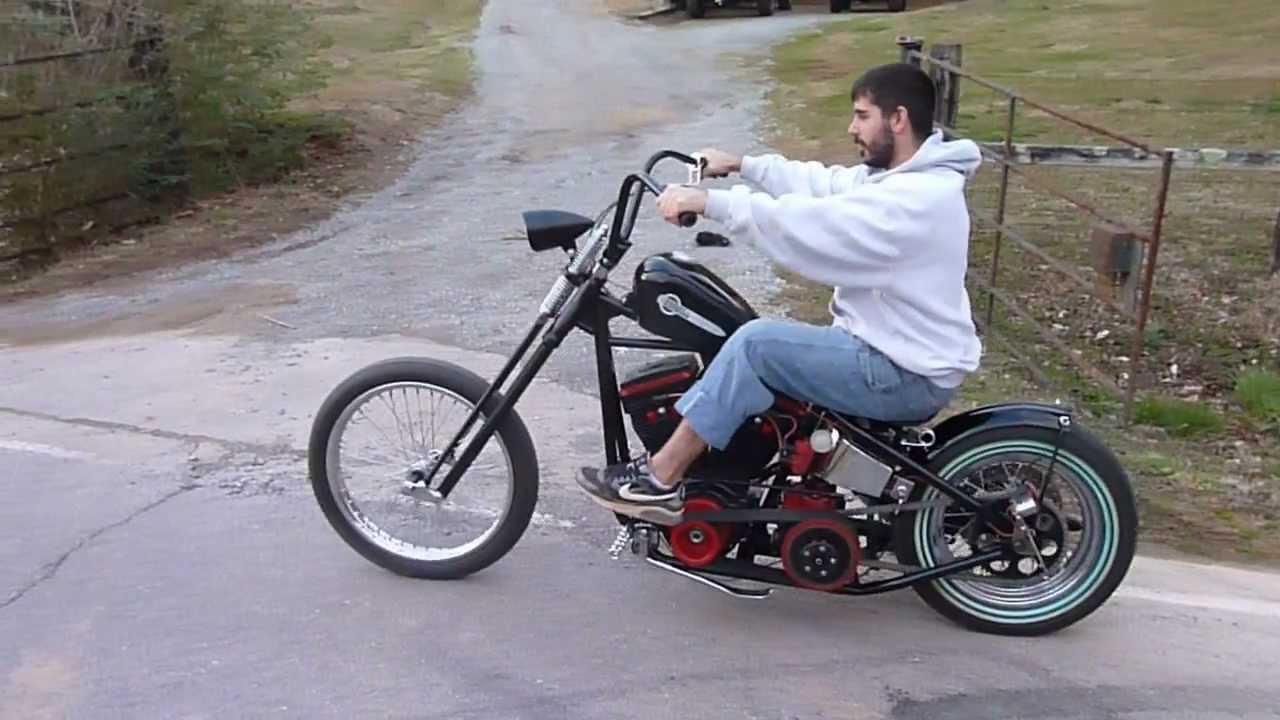 First Ride on a Jockey Shift Custom Harley Davidson Evo Springer Bobber