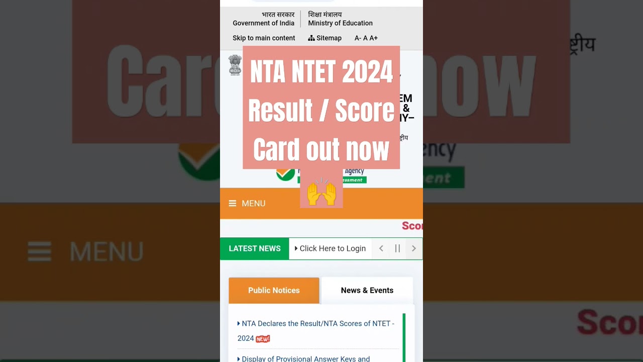 NTA NTET 2024 Result / Score Card out now🙌