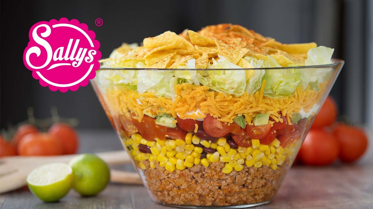 Mexikanischer Partysalat - Taccosalat - Nachosalat - Partyrezept / Sallys Welt