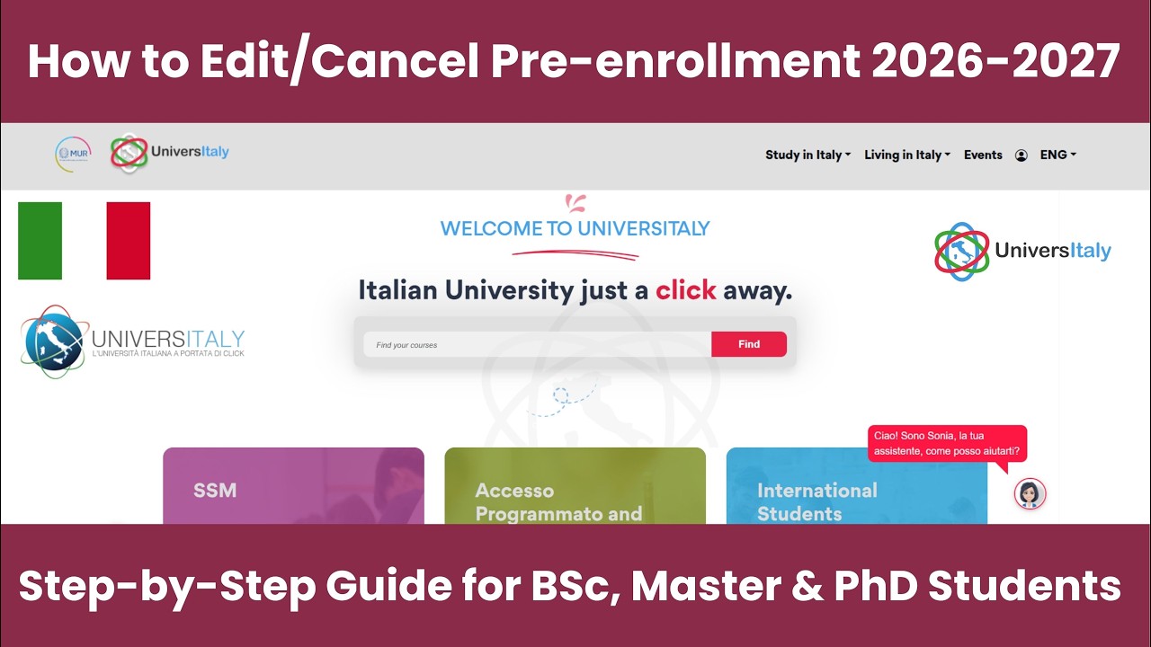 How to Modify or Cancel Pre-Enrollment at Universitaly Portal | Edit Pre-Enrollment | Study in Italy