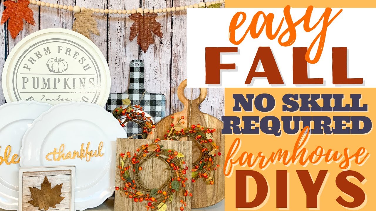 EASY FARMHOUSE FALL DIY | NO SKILL REQUIRED | SIMPLE FARMHOUSE DIY | FALL FARMHOUSE DECORATING DIY