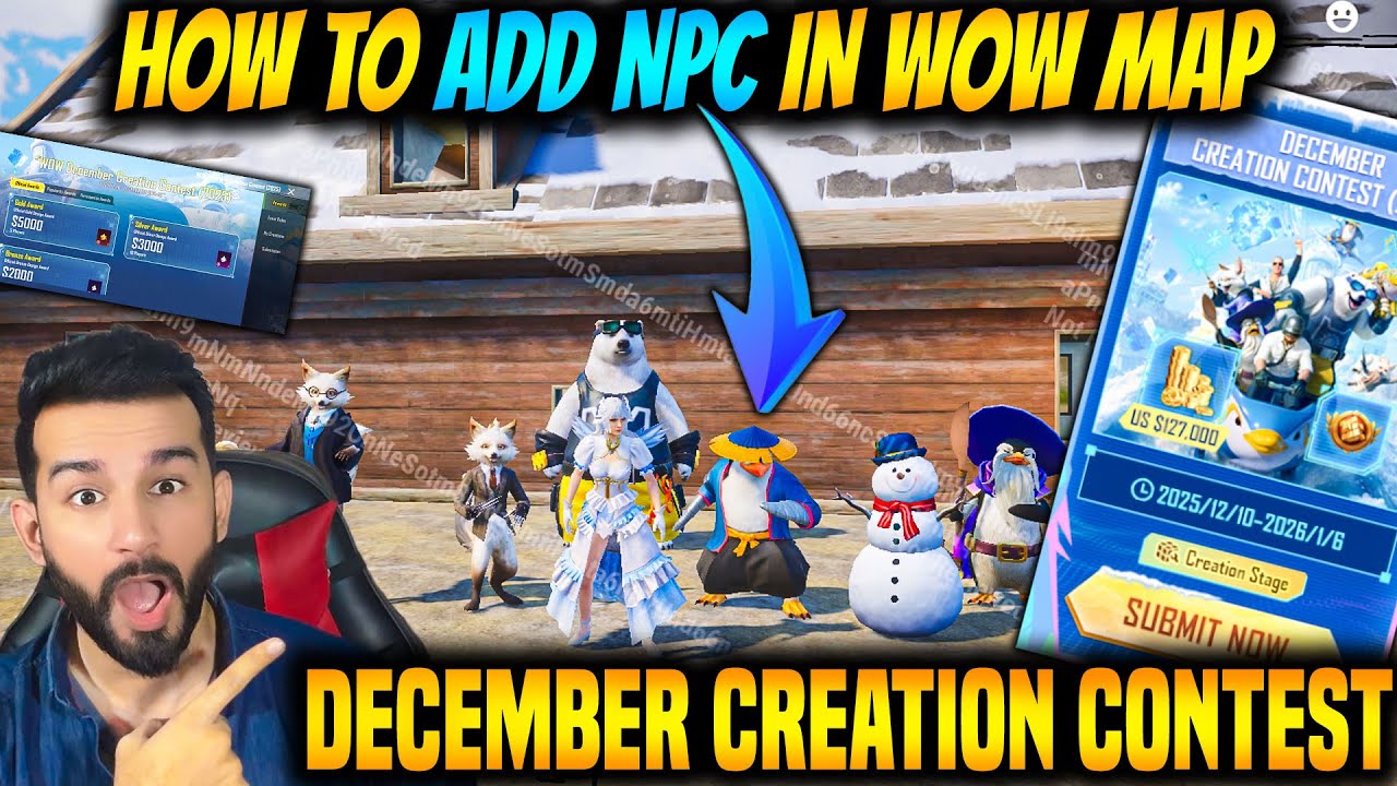 WOW DECEMBER CREATION CONTEST 2025 | HOW TO ADD NPC IN WOW MODE | NPC ADD DECEMBER CONTEST PUBG