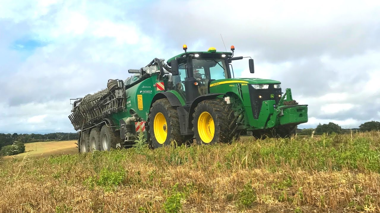 John Deere 8370r - Samson PG II 28 à l'épandage de lisier 2020 en 30 mètres 😱 - ETA CHANTEUX