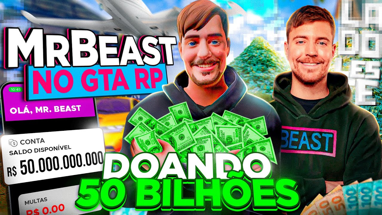 MR BEAST DOANDO 50 BILHÕES NA LADO LESTE RP  FIVEM/GTA RP - ECLYPSE MENU