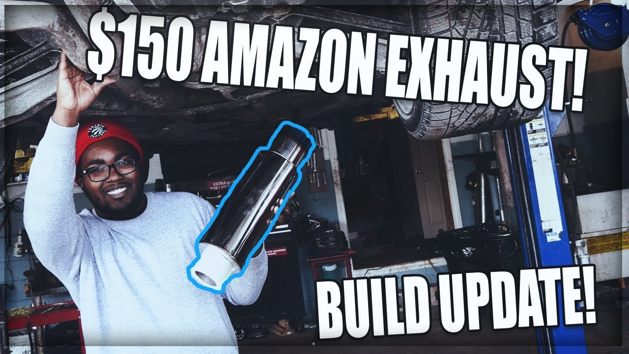 $150 DOLLAR AMAZON EXHAUST ON BMW?! | +DIY CHASSIS MOUNT WING