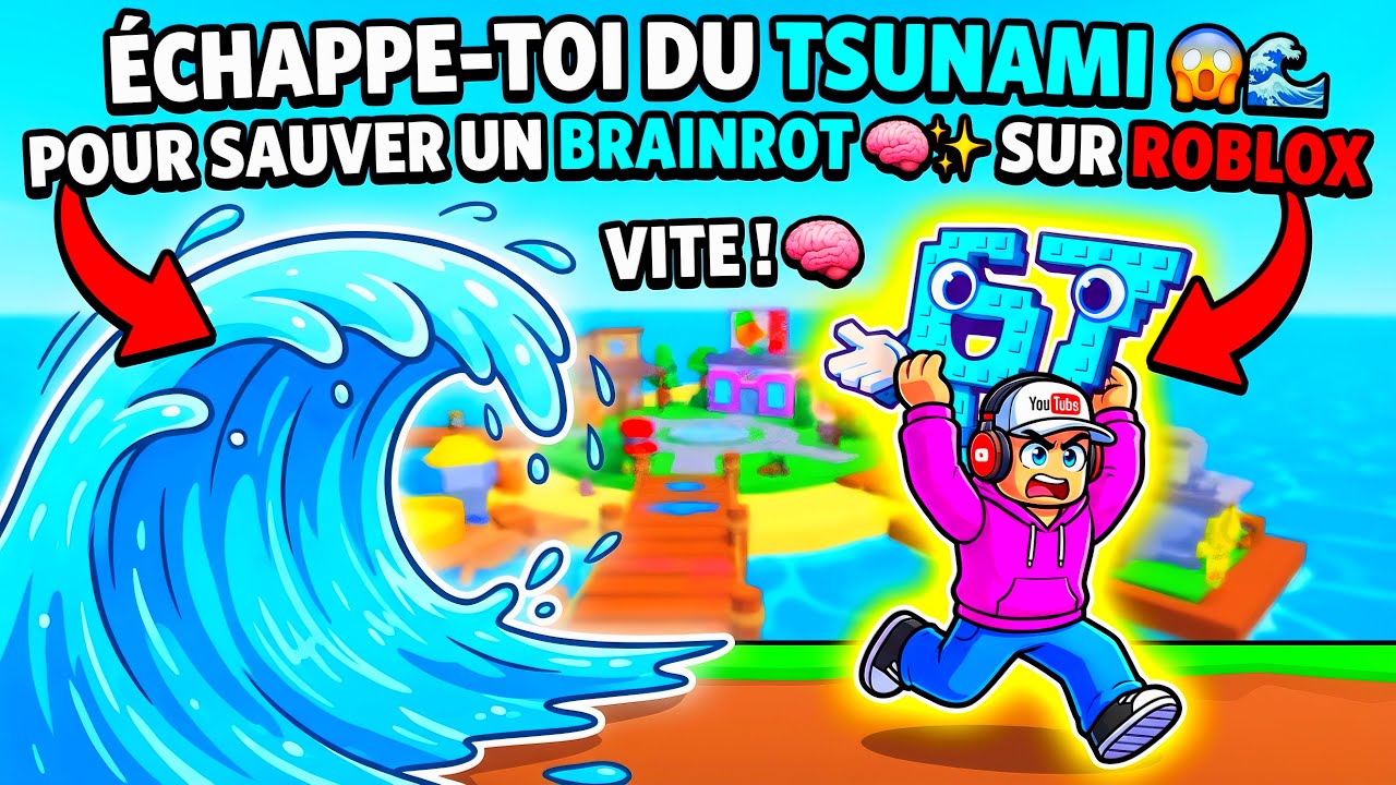 JE M'ECHAPPE DU TSUNAMI POUR SAUVER DES BRAINROTS DANS ROBLOX !