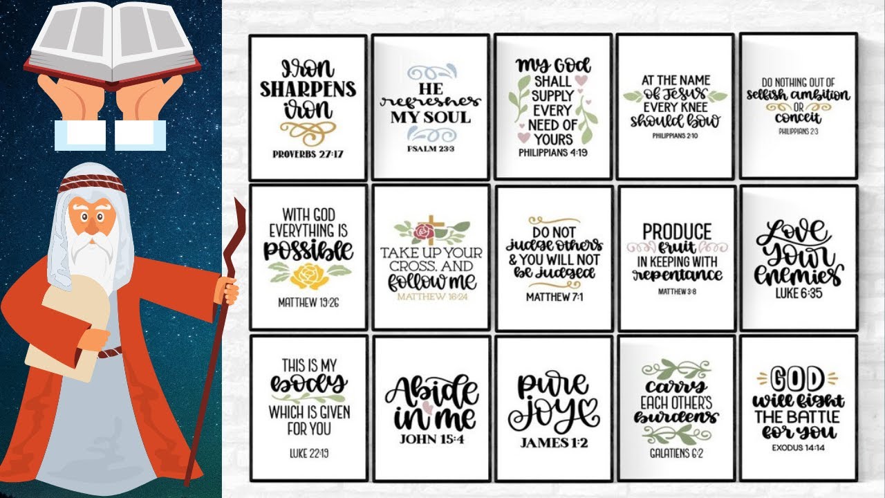 Bible Verses Printable Wall Art Wall Decor Christian Scriptures DIY Digital Prints Etsy Downloads