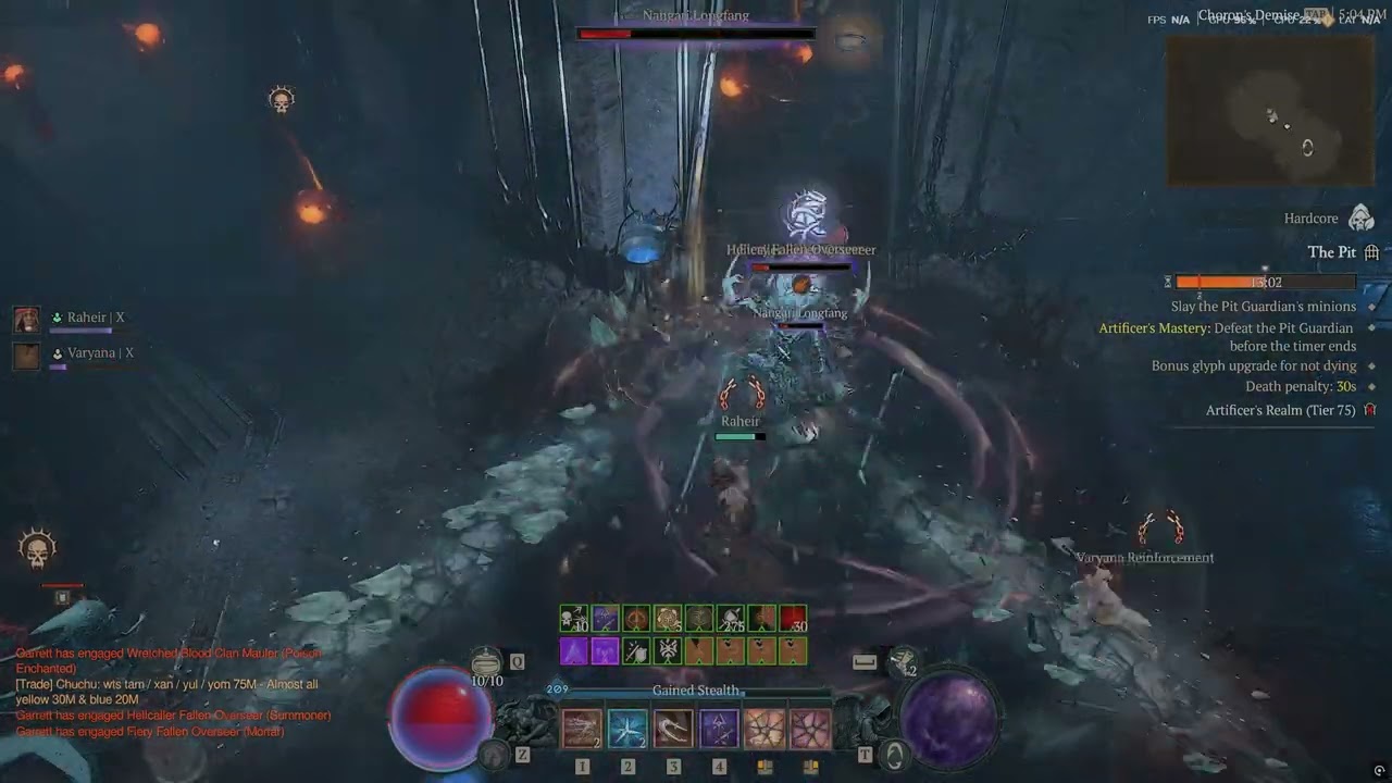 DIABLO 4 - HC - ROGUE DEATH TRAP BUILD - PIT TIER 75 PUSH!!
