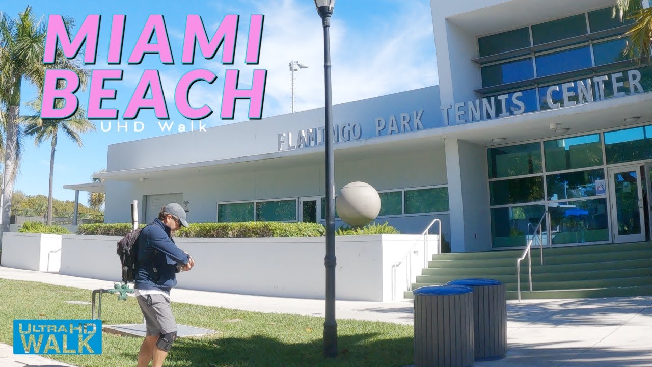Miami Beach Walk 4k 🇺🇸  Walking tour of Flamingo Park in Miami Beach, Florida USA
