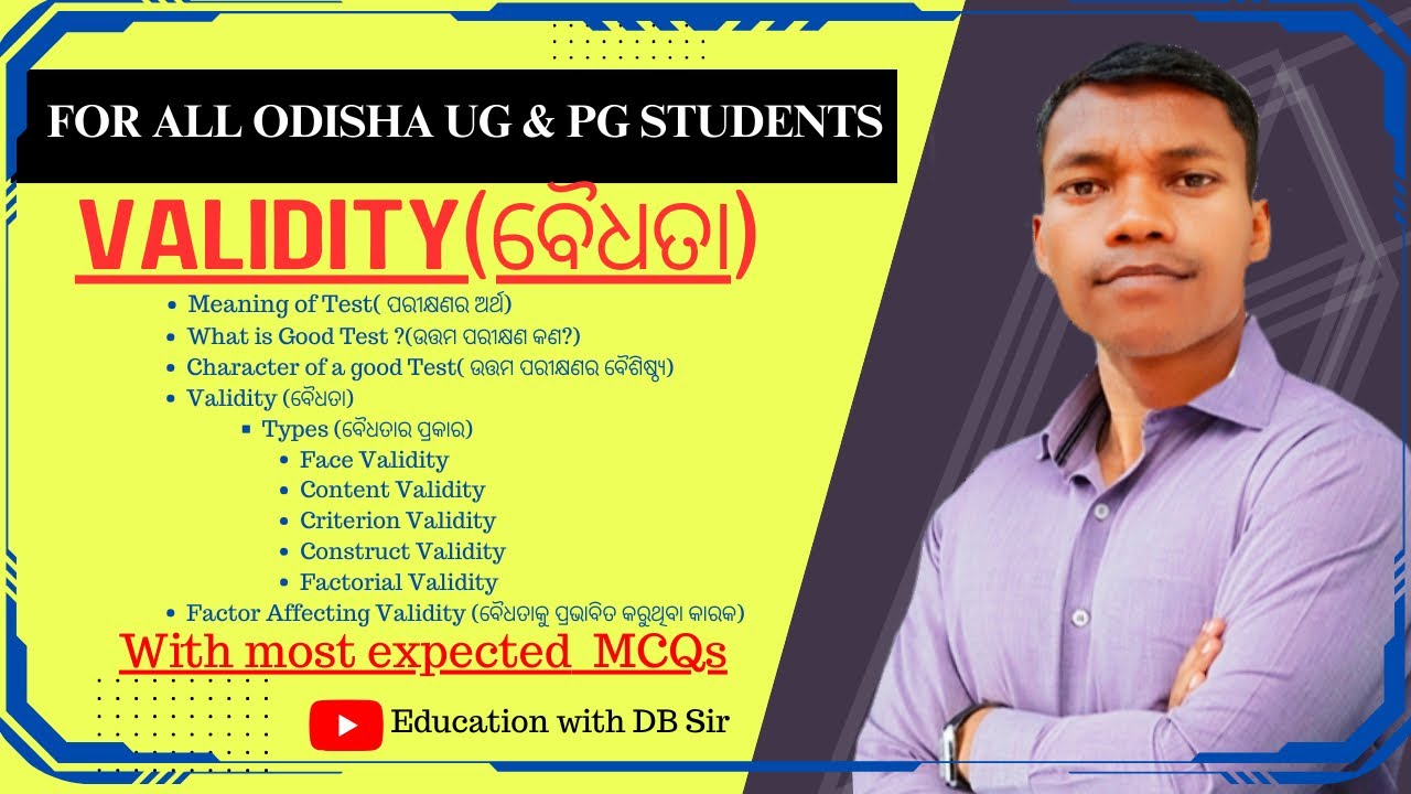 VALIDITY || Types of Validity || Characteristics of a Good Test || CC-V || Assessment & Evaluation |