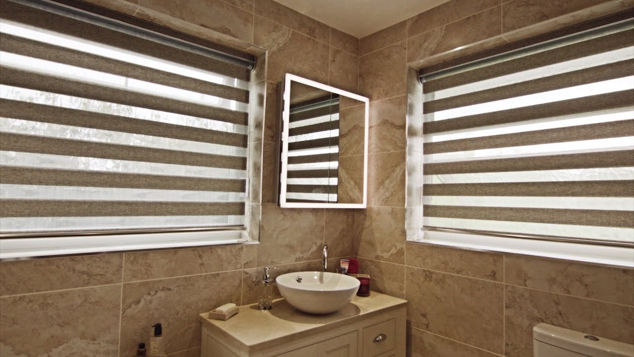 Day and Night Roller Blinds In A Bathroom