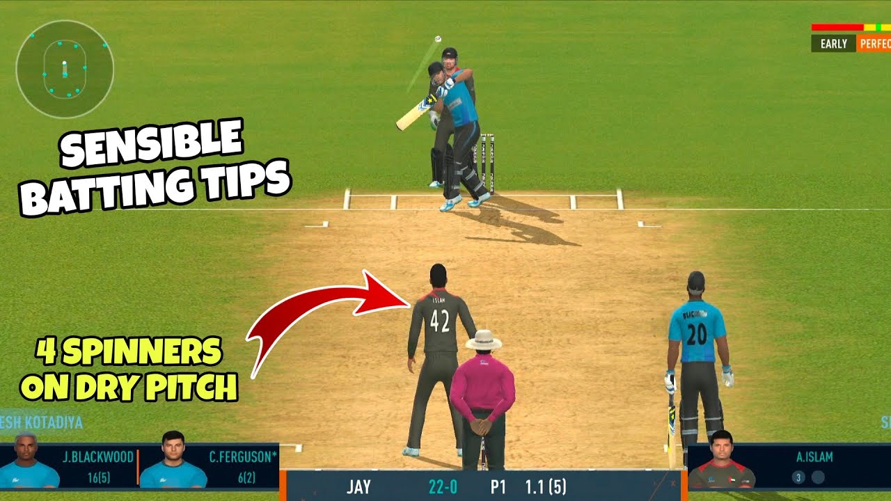 Real Cricket Batting Tips For Dry Pitch Against Spinners 