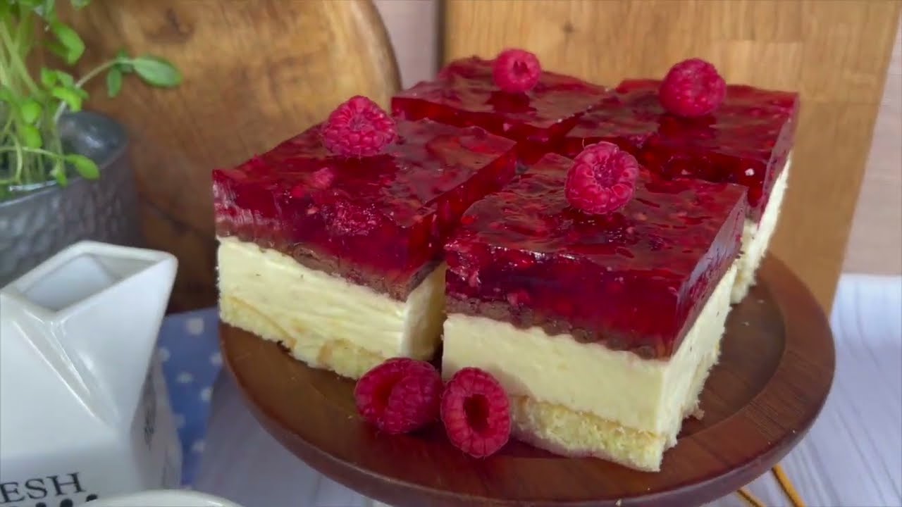 Sernik gotowany z galaretką - Bez pieczenia i miksera