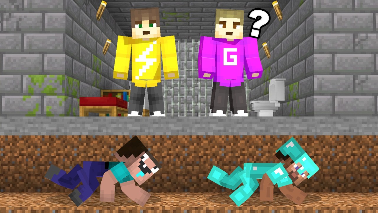 Pro En Noob bevrijden Uit Pyramide In Minecraft! (Survival)