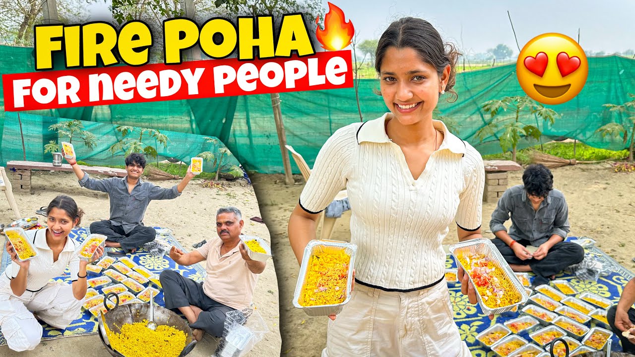 Fire poha for needy people 😍🔥 | The Helping Roamers