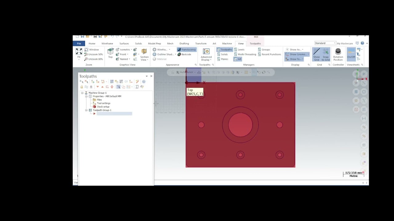 LEZIONE 8 MASTERCAM ITALIANO Tool setting , scelta degli utensili