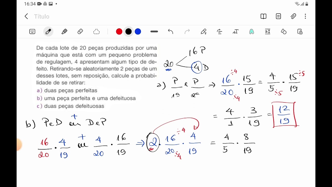 Probabilidade: retirando peças perfeitas e defeituosas
