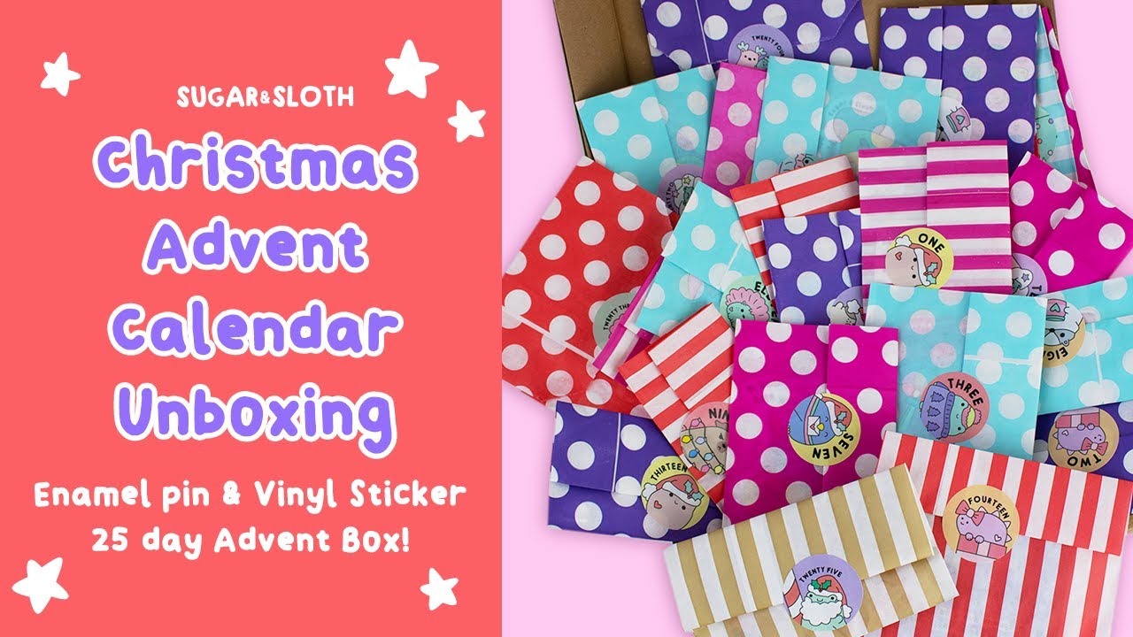 Christmas Advent Calendar - Enamel Pins & Vinyl Stickers - Unboxing!